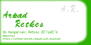 arpad retkes business card